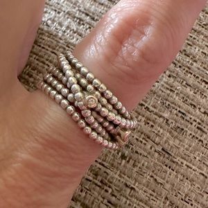 RARE/Retired Authentic Pandora Entangled Beauty Ring With 14k Gold And Diamonds